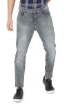 Grey Ankle Length Knitted Stretch Jeans