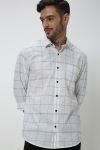 White & Black Stitch Check Shirt