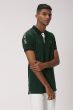 GREEN TAPED SHOULDER SLIM FIT PIQUE POLO