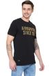 BLACK SLIM FIT SLUB JERSEY GRAPHIC TEE