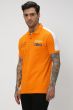 Orange & White Cut & Sew Pique Polo T-Shirt
