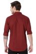 MAROON DOBBY SLIM FIT CASUAL SHIRT