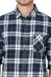 INDIGO BLUE & WHITE CHECK DENIM SLIM FIT CASUAL SHIRT