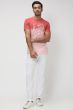 RUST DIP DYED CHEST SLIM FIT SLUB GRAPHIC TEE