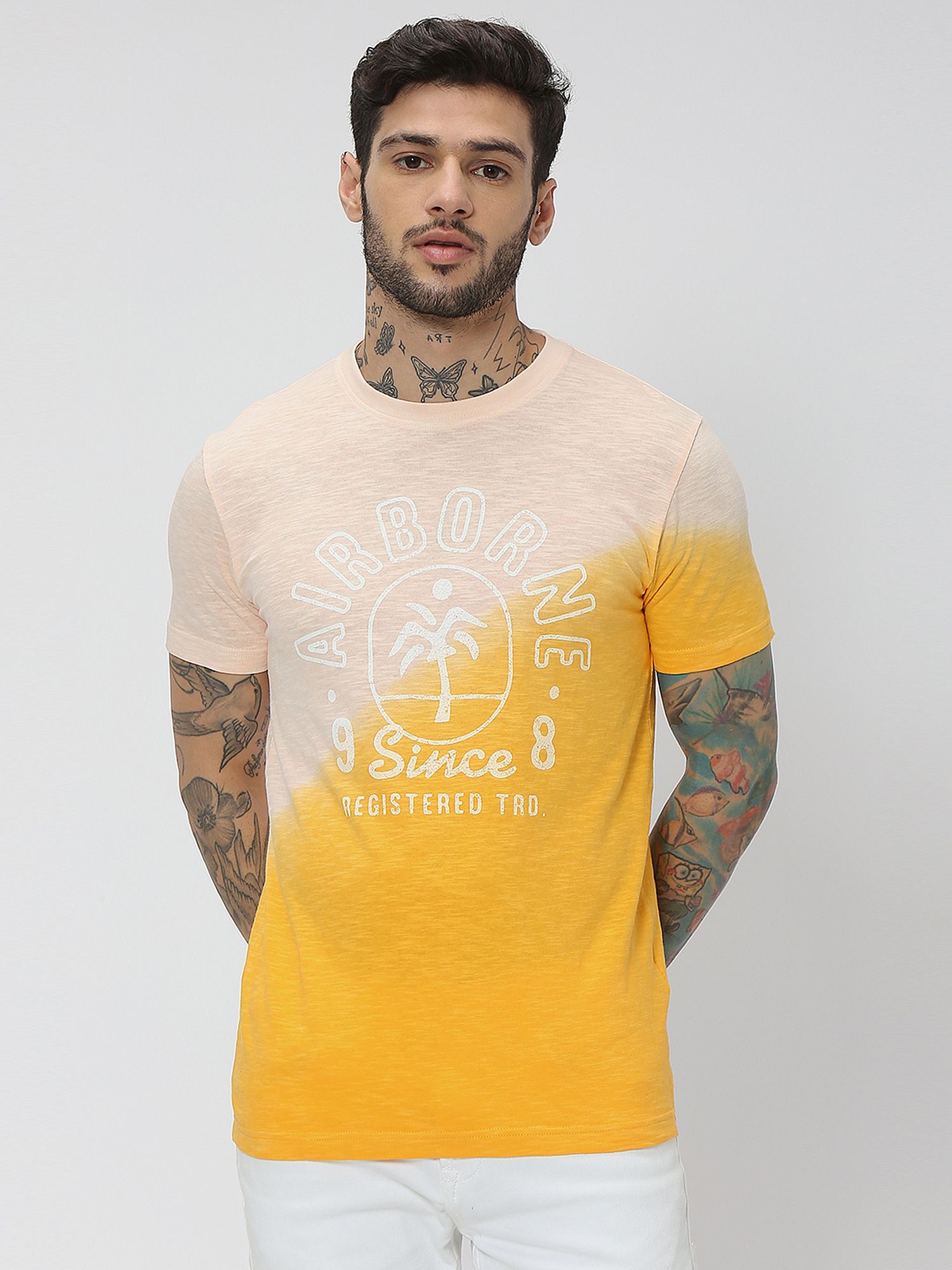 orange graphic tee men