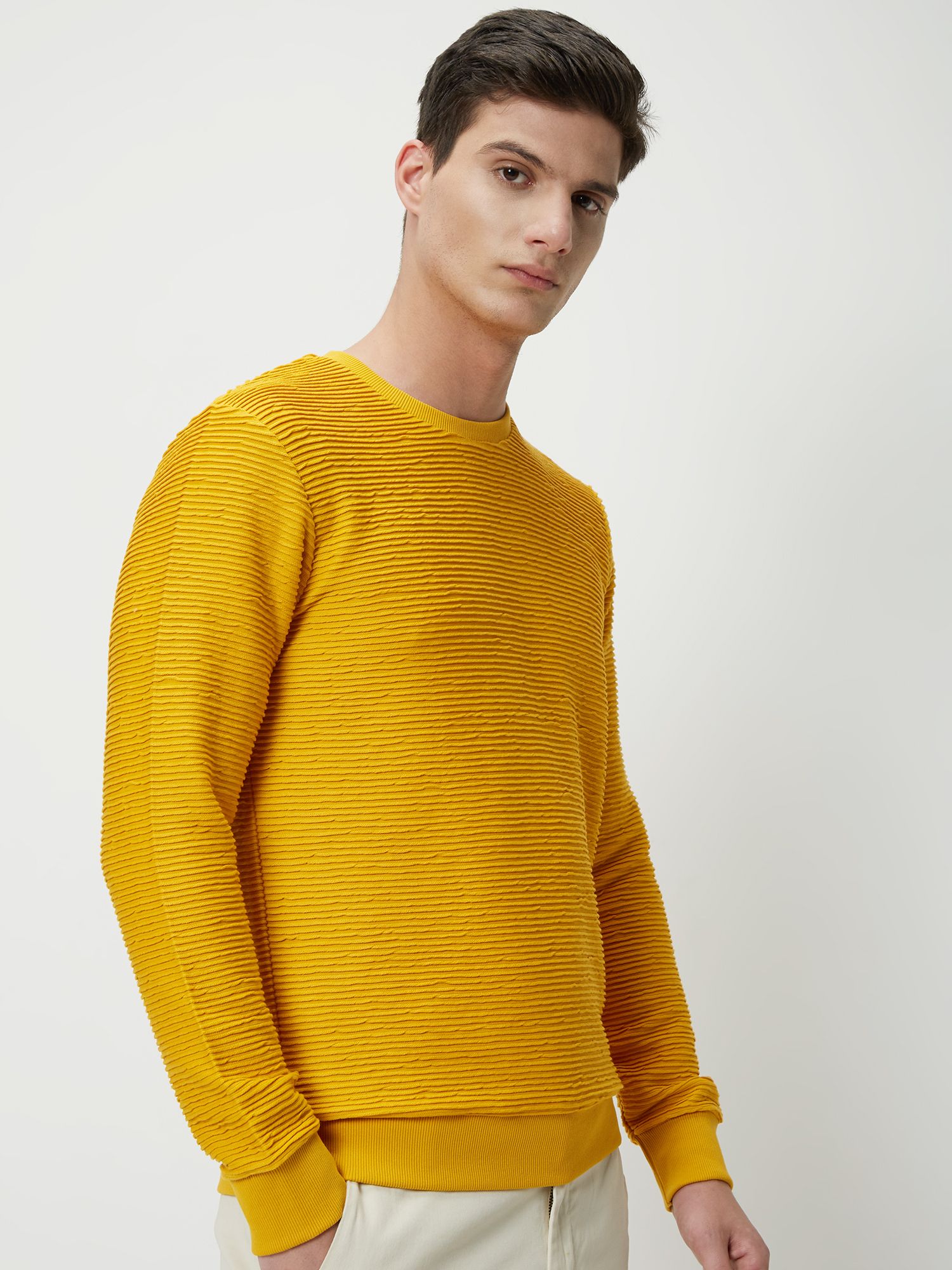 Mens mustard new arrivals yellow sweatshirt