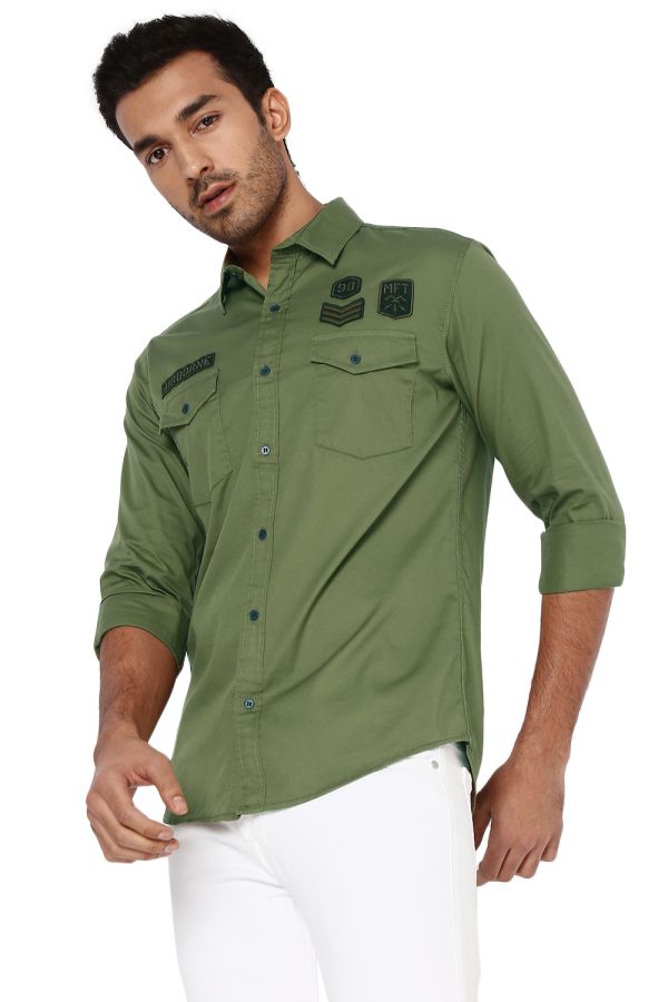 Olive Badged Shirt