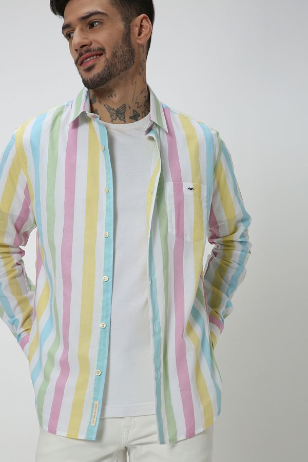 Multi & White Painted Stripe Shirt