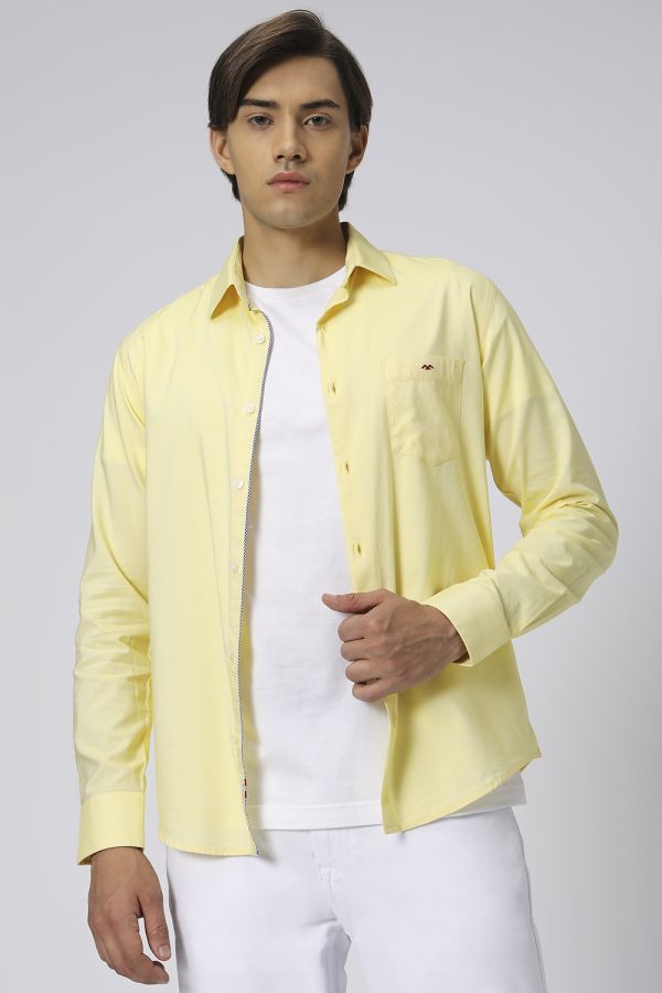 Yellow Chambray Plain Shirt