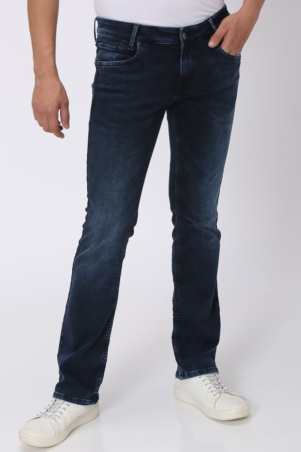Deep Indigo Blue Bootcut Denim Deluxe Stretch Jeans