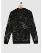 Black Abstract Print Loopback Sweatshirt