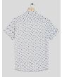 WHITE & NAVY GEOMETRIC PRINT LIGHTWEIGHT SLIM FIT CASUAL SHIRT