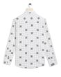 White & Black Graphic Check Slim Fit Casual Shirt