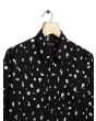 Black & Off White Abstract Print Lightweight Slim Fit Casual Shirt