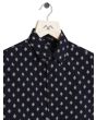 Navy & White Print Slim Fit Casual Shirt