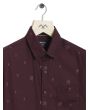 Maroon Geometric Print Slim Fit Casual Shirt