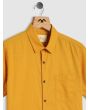 Mustard Textured Plain Shirt