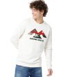 Off White Textured Embroidery Sweatshirt