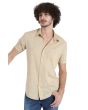 BEIGE PRINT CHECK SHIRT