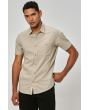Beige Cotton Linen Plain Shirt