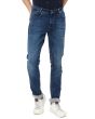 Dark Blue Skinny Fit Knitted Stretch Jeans