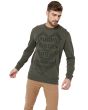 Olive Graphic Print Sweatshirt