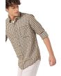Off White & Olive Flannel Check Slim Fit Casual Shirt