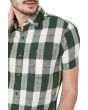 Green & Off White Large Check Slim Fit Casual Shirt