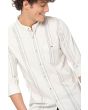 Off White & Navy Stitch Stripe Slim Fit Casual Shirt