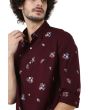 Maroon & Multi Floral Print Lightweight Slim Fit Casual Shirt
