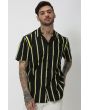 Black & Yellow Printed Stripe Shirt