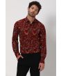 Maroon Floral Print Shirt