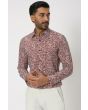 Maroon Textured Print Shirt