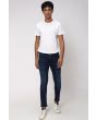 Dark Indigo Blue Ankle Length Denim Deluxe Stretch Jeans