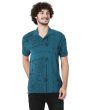 Teal Bandana Print Polo