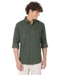 Green Slim Fit Flannel Shirt