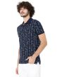 Navy Navy Print Polo