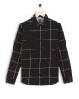 Black & White Windowpane Check Slim Fit Casual Shirt