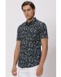 Navy & Multi Floral Print Shirt