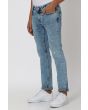 Light Blue Super Slim Fit Distressed Stretch Jeans