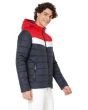 Quilted Hooded Jacket With Contrast Panneling