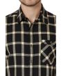 BLACK & LIGHT YELLOW WINDOWPANE CHECK SLIM FIT CASUAL SHIRT