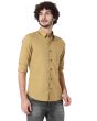 Khaki Dobby Slim Fit Casual Shirt