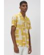 Yellow & White Bandana Print Slim Fit Casual Shirt