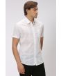 White Textured Plain Shirt