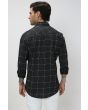 Black & Beige Large Check Slim Fit Casual Shirt