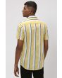 Yellow & White Resort Stripe Slim Fit Casual Shirt