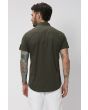 Olive Cotton Plain Shirt