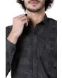 Charcoal & Light Grey Patchwork Print Slim Fit Casual Shirt