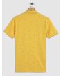 YELLOW GEOMETRIC PRINT SLIM FIT PIQUE POLO